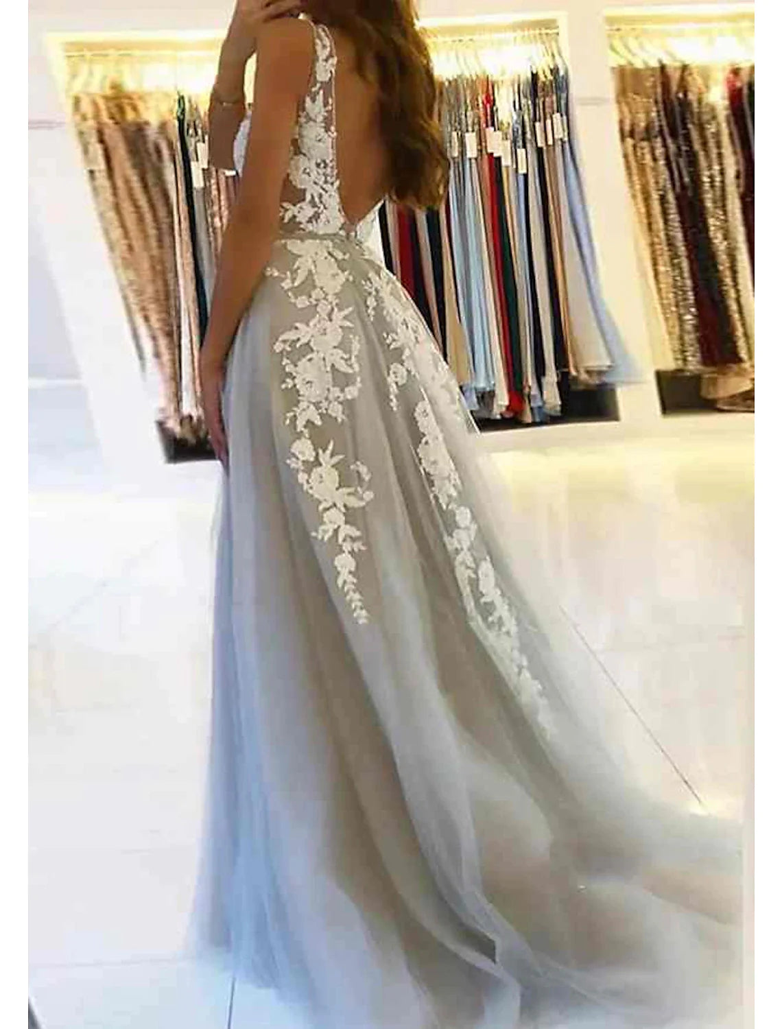 Ballkleid, Abendkleid, Blumenkleid, Abschlussball, schwarze Krawatte, Hofschleppe, ärmellos, schulterfrei, königlicher Stil, Baumwolle, rückenfrei mit Perlenapplikationen